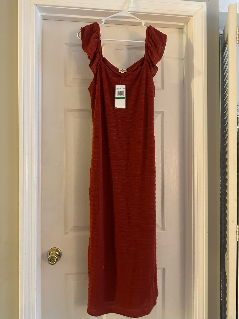 Red Ruffle Strap Maxi Dress — Women's Sleeveless Summer Dress
